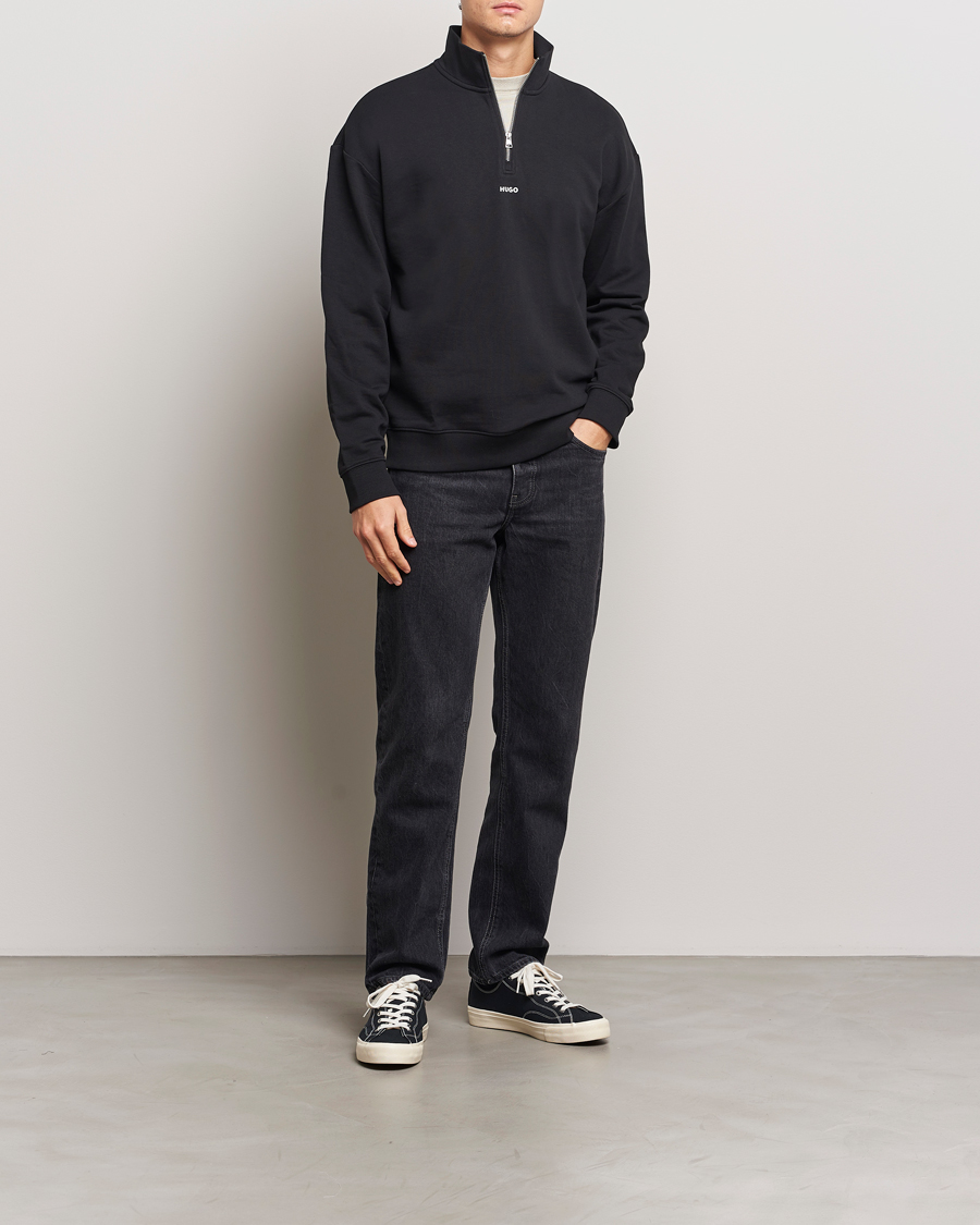 Homme | Pulls Et Tricots | HUGO | Durty Half Zip Sweatshirt Black