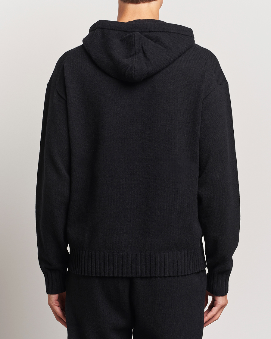 Homme | Pulls Et Tricots | HUGO | San Henry Wool Knitted Hoodie Black
