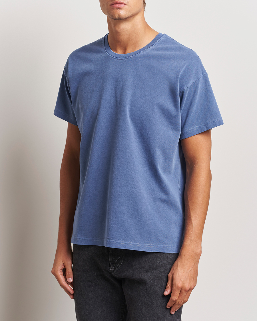 Homme | T-shirts | Jeanerica | Ruben Crew Neck T-Shirt Washed Adriatic Blue
