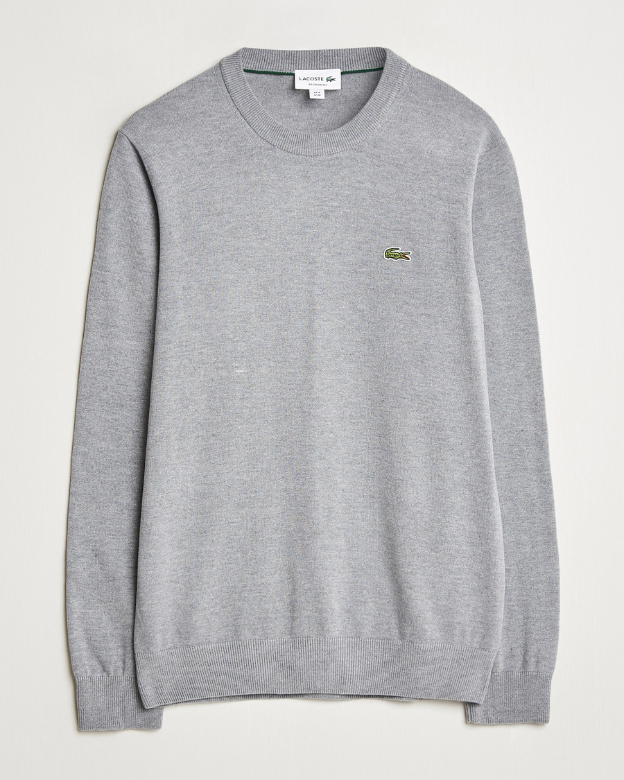 Homme | Pulls Et Tricots | Lacoste | Cotton Knitted Sweater Silver Chine