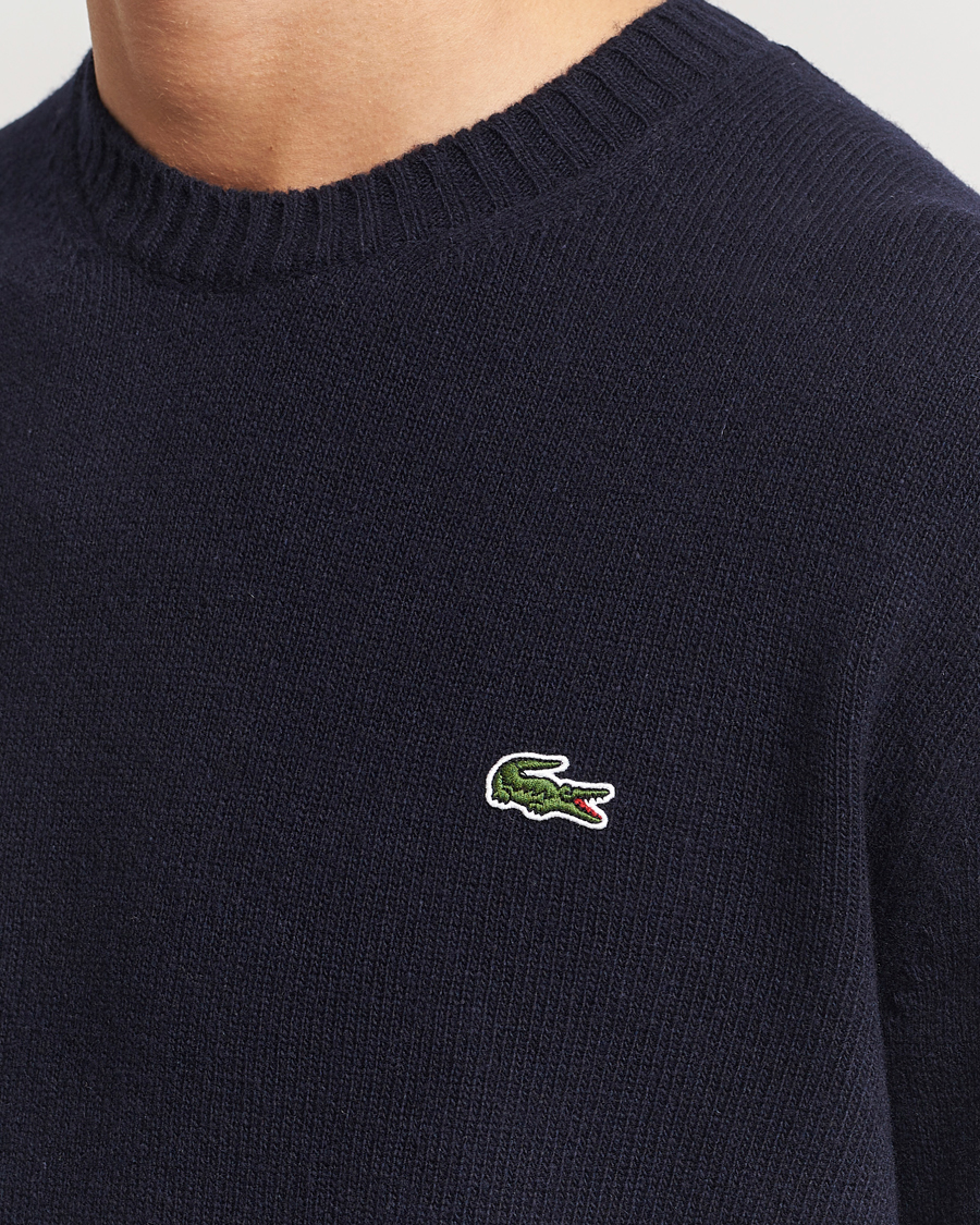 Homme | Pulls Et Tricots | Lacoste | Carded Wool Crew Neck Navy
