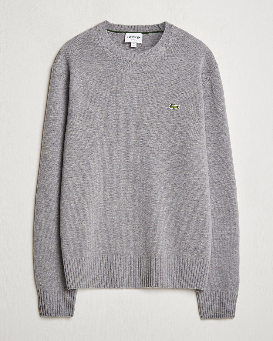 Homme | Pulls Et Tricots | Lacoste | Carded Wool Crew Neck Silver Chine