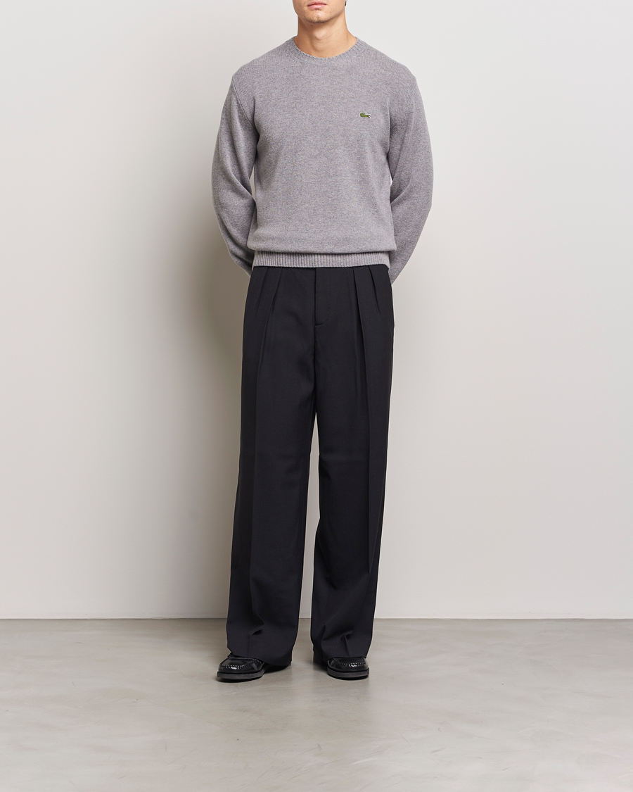 Homme | Pulls Et Tricots | Lacoste | Carded Wool Crew Neck Silver Chine