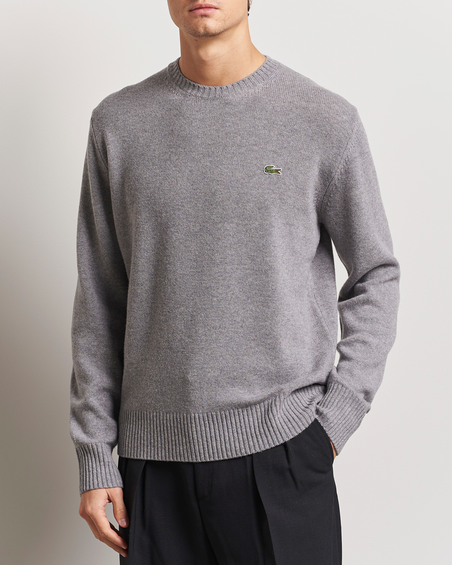 Homme | Pulls Et Tricots | Lacoste | Carded Wool Crew Neck Silver Chine