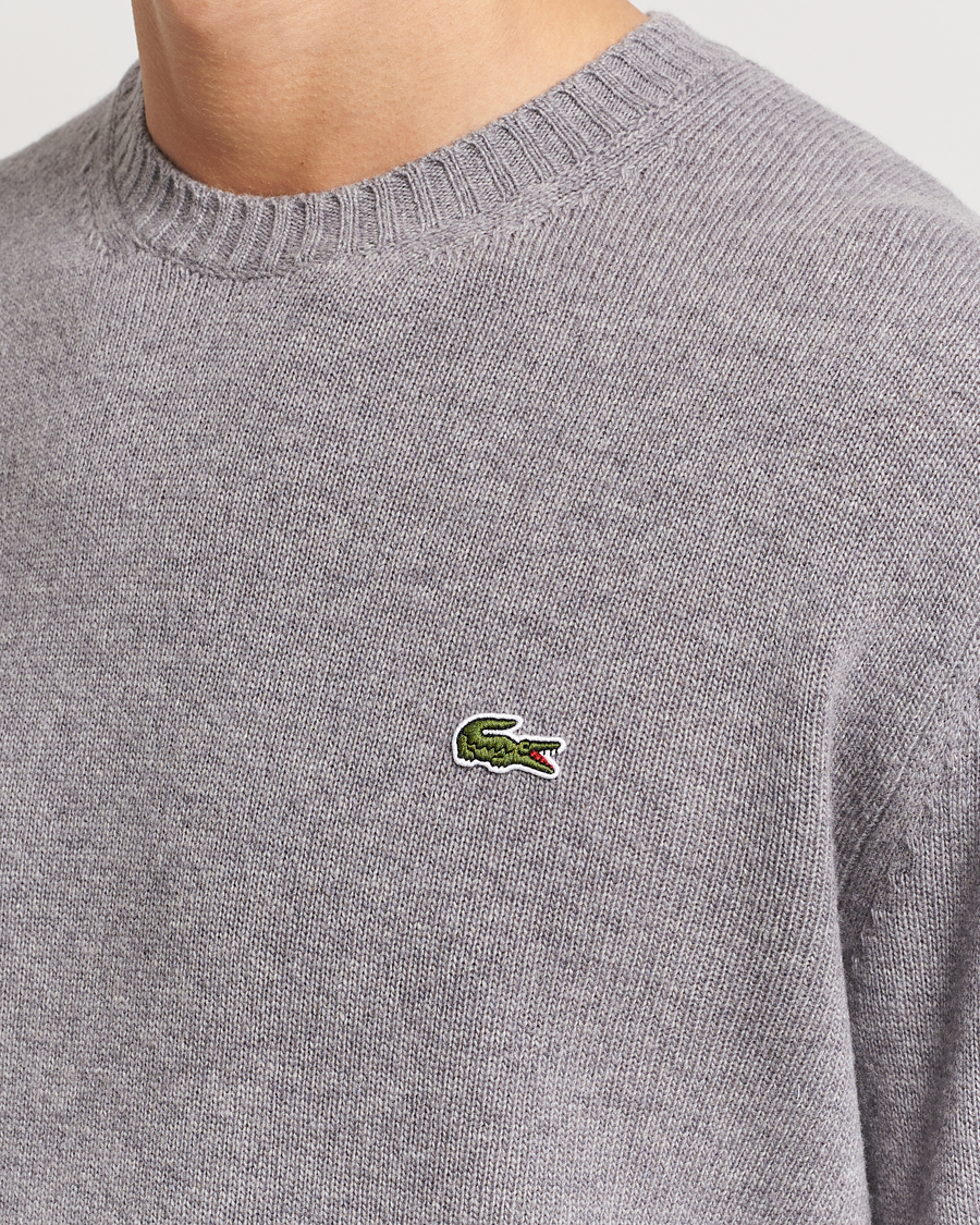 Homme | Pulls Et Tricots | Lacoste | Carded Wool Crew Neck Silver Chine