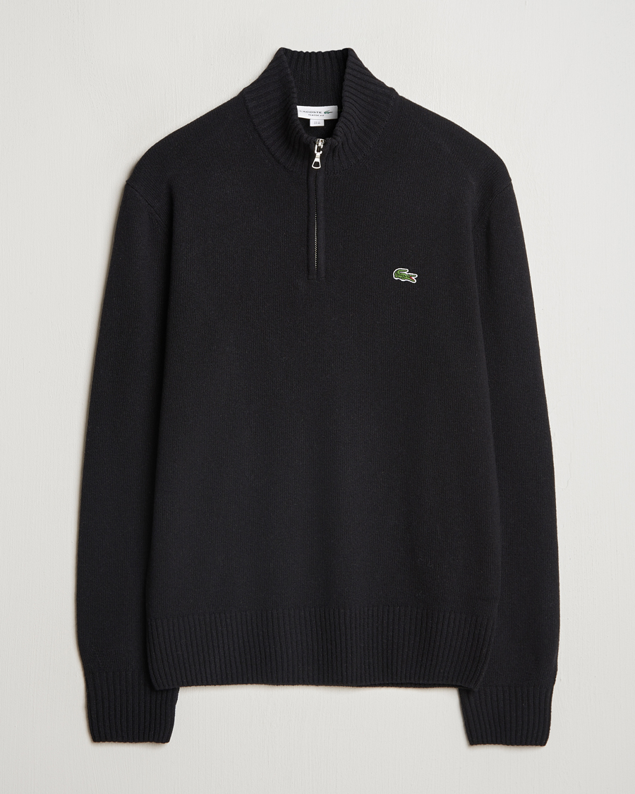 Homme | Pulls Et Tricots | Lacoste | Carded Wool Half Zip Black