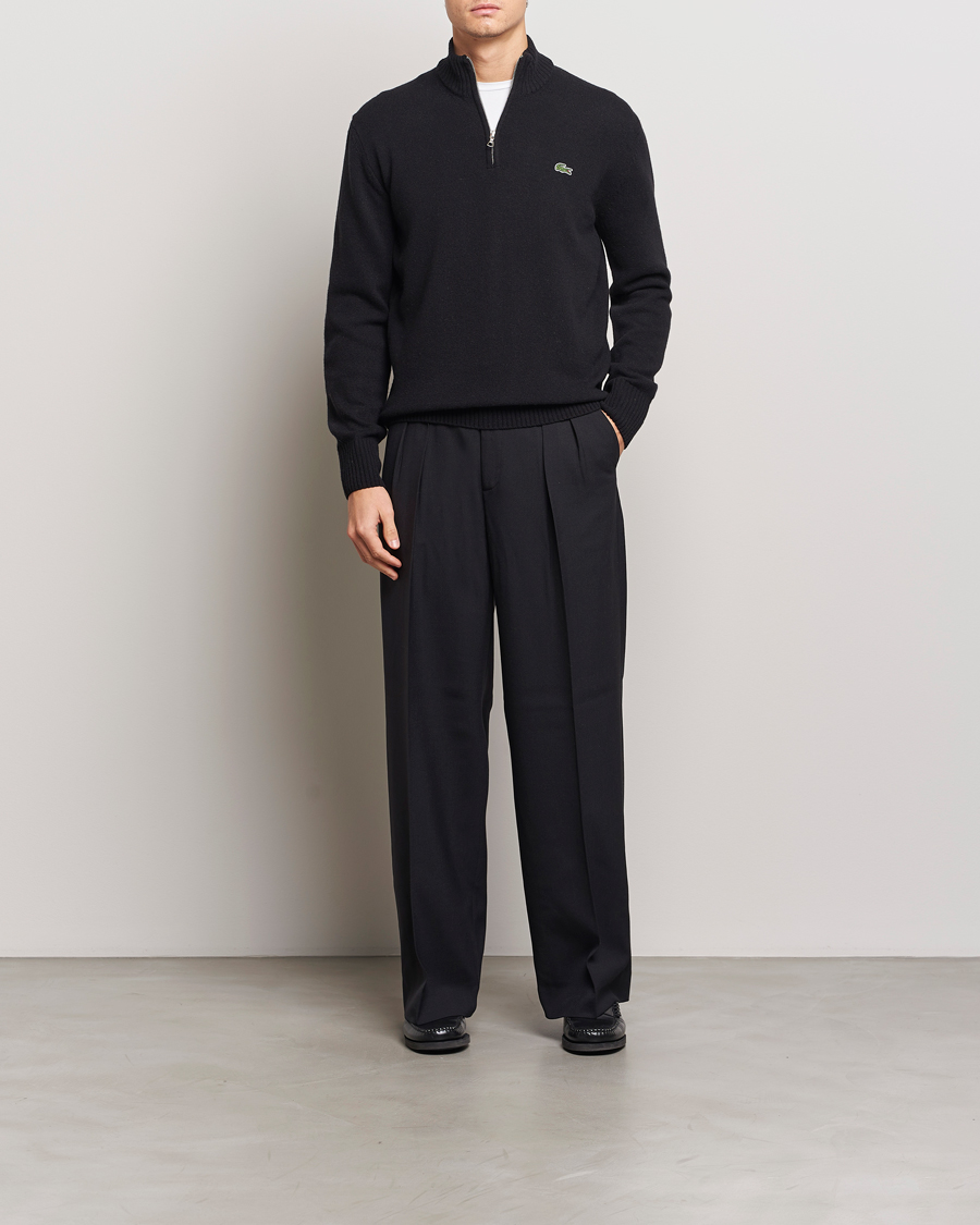 Homme | Pulls Et Tricots | Lacoste | Carded Wool Half Zip Black