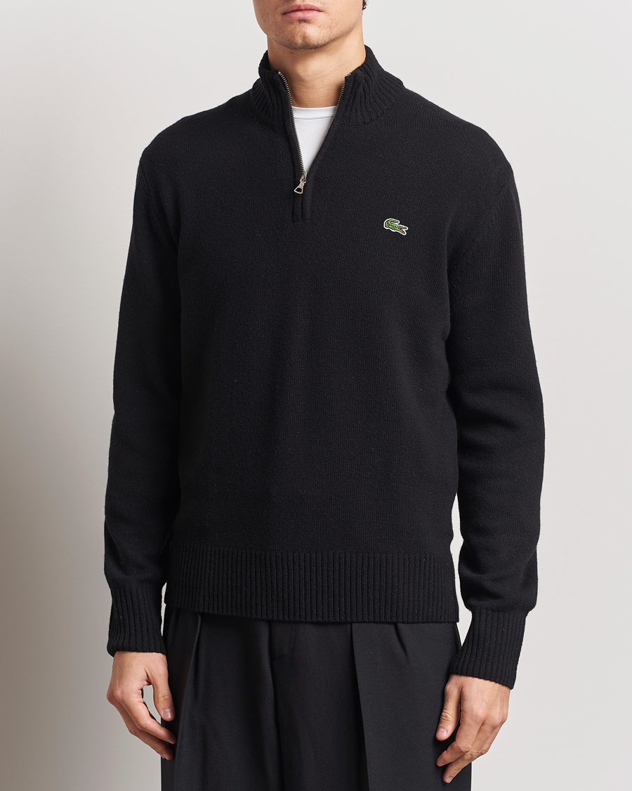 Homme | Pulls Et Tricots | Lacoste | Carded Wool Half Zip Black