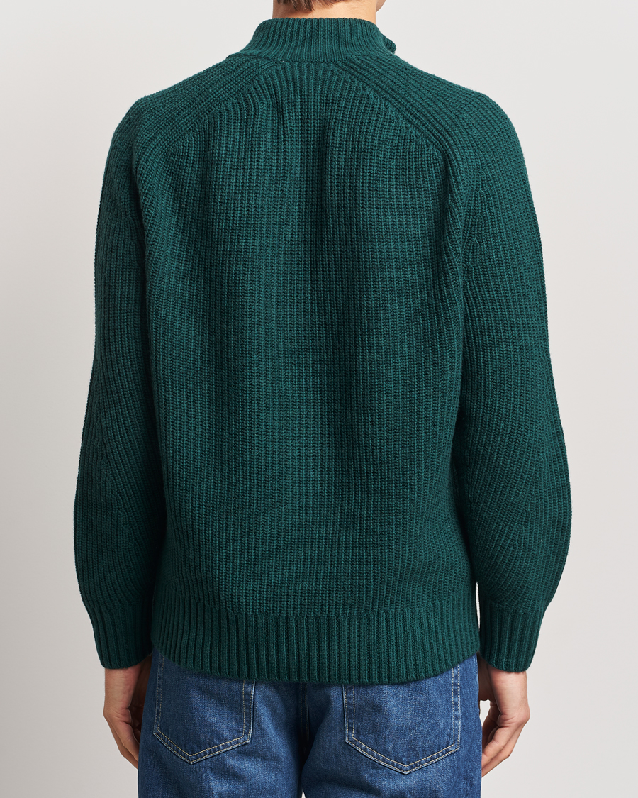 Homme | Pulls Et Tricots | Lacoste | Heavy Knitted Wool Half Zip Sinople