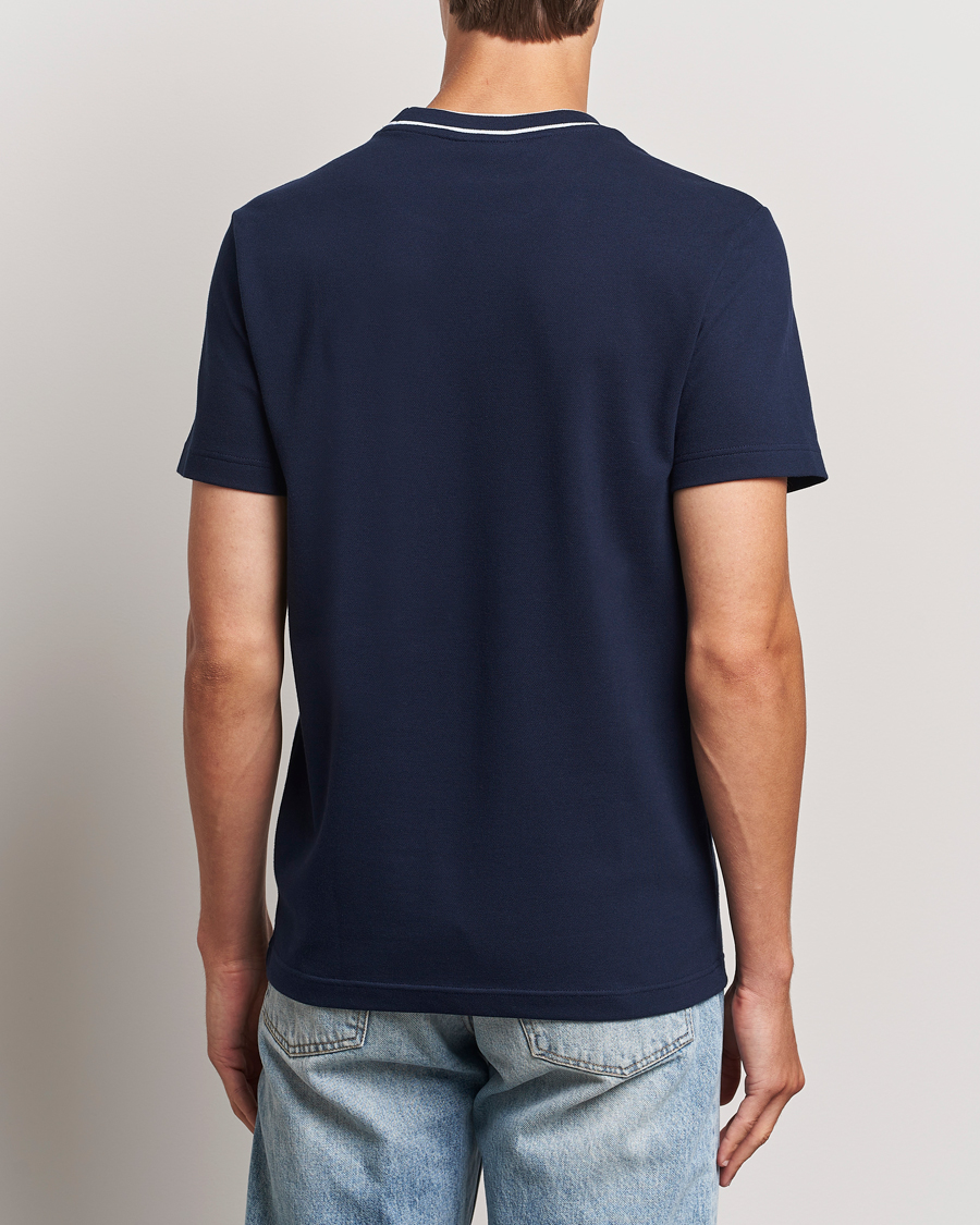Homme | T-shirts | Lacoste | Contrast Rib Piqué T-Shirt Navy Blue