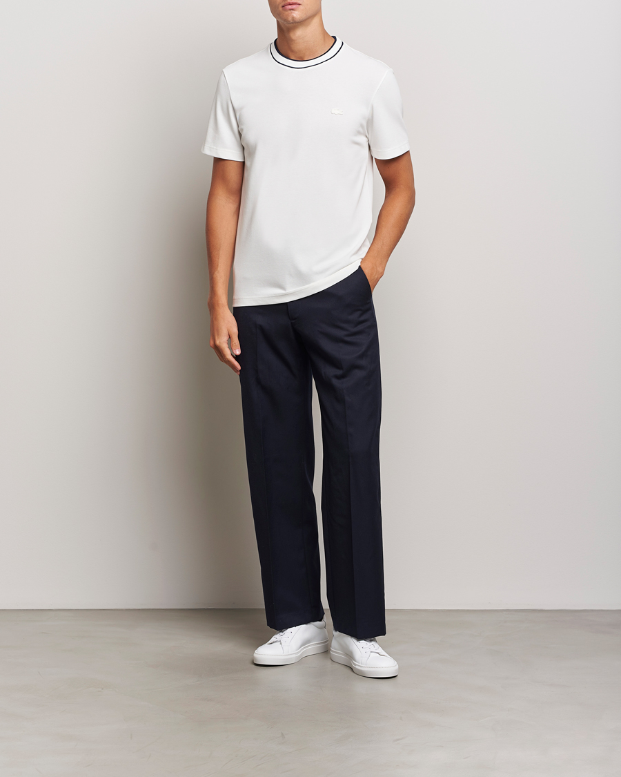 Homme | T-shirts | Lacoste | Contrast Rib Piqué T-Shirt Flour