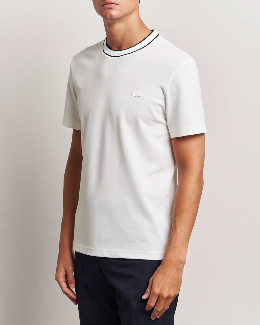 Homme | T-shirts | Lacoste | Contrast Rib Piqué T-Shirt Flour