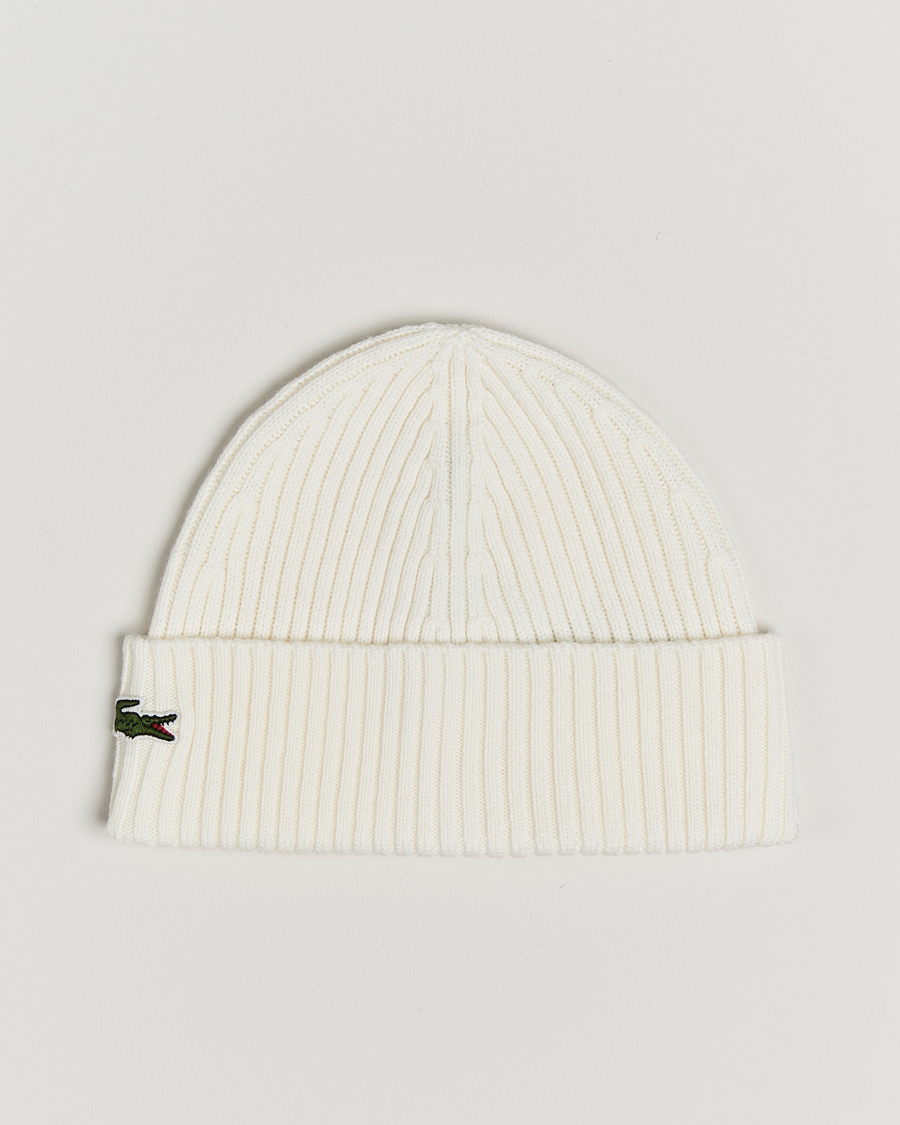 Homme | Lacoste Wool Knitted Beanie Flour | Lacoste | Wool Knitted Beanie Flour