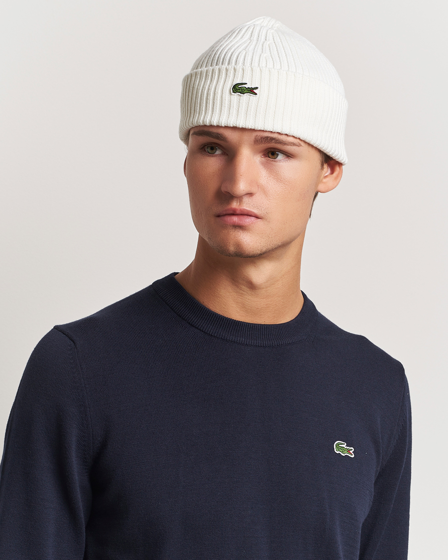 Homme | Lacoste Wool Knitted Beanie Flour | Lacoste | Wool Knitted Beanie Flour