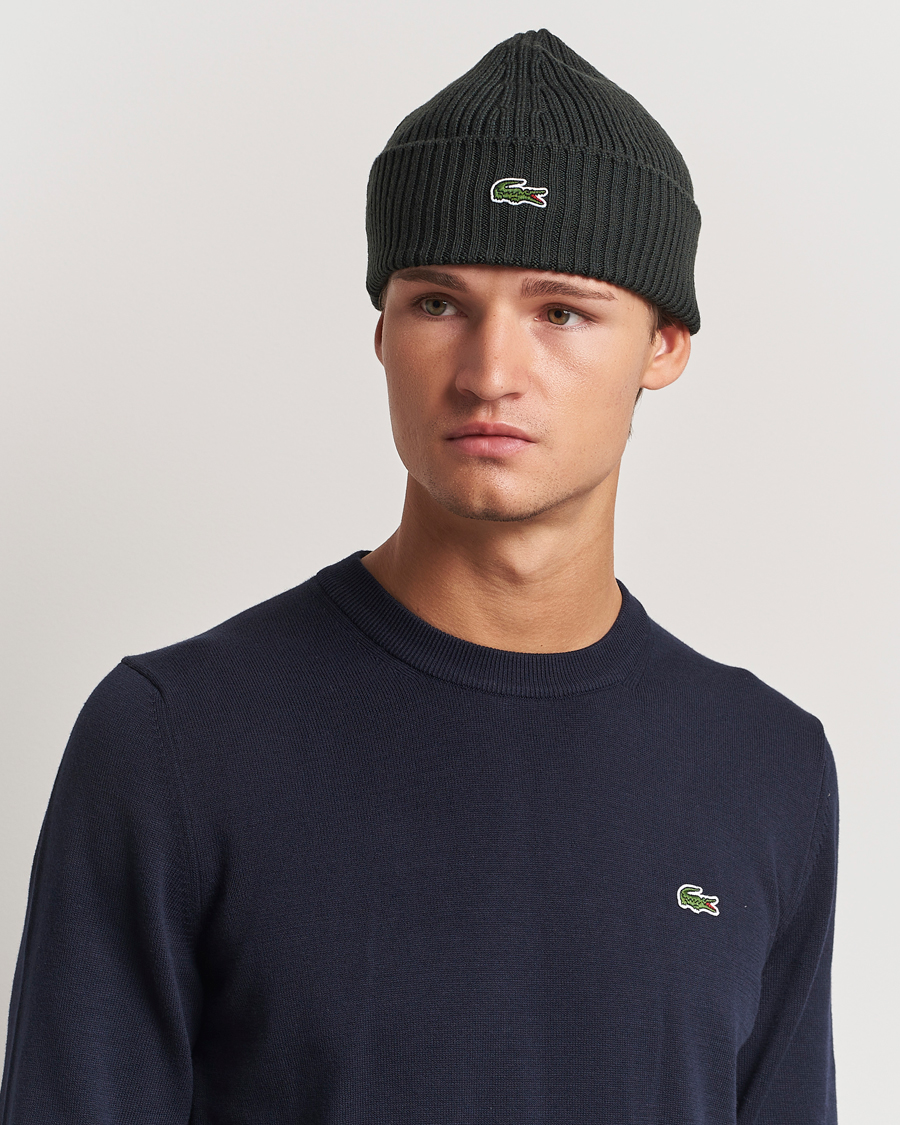Homme | Lacoste Wool Knitted Beanie Sapwood | Lacoste | Wool Knitted Beanie Sapwood