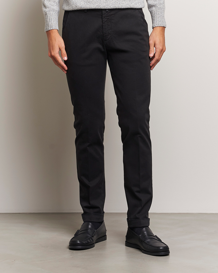 Homme | Pantalons | Briglia 1949 | Slim Fit Cotton Stretch Chino Black