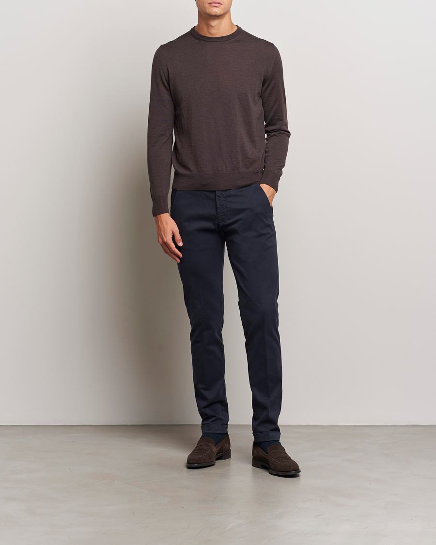 Homme | Pantalons | Briglia 1949 | Slim Fit Cotton Stretch Chino Navy