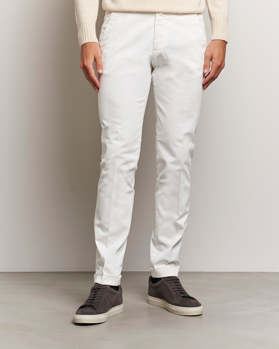 Homme | Pantalons | Briglia 1949 | Slim Fit Cotton Stretch Chino Off White