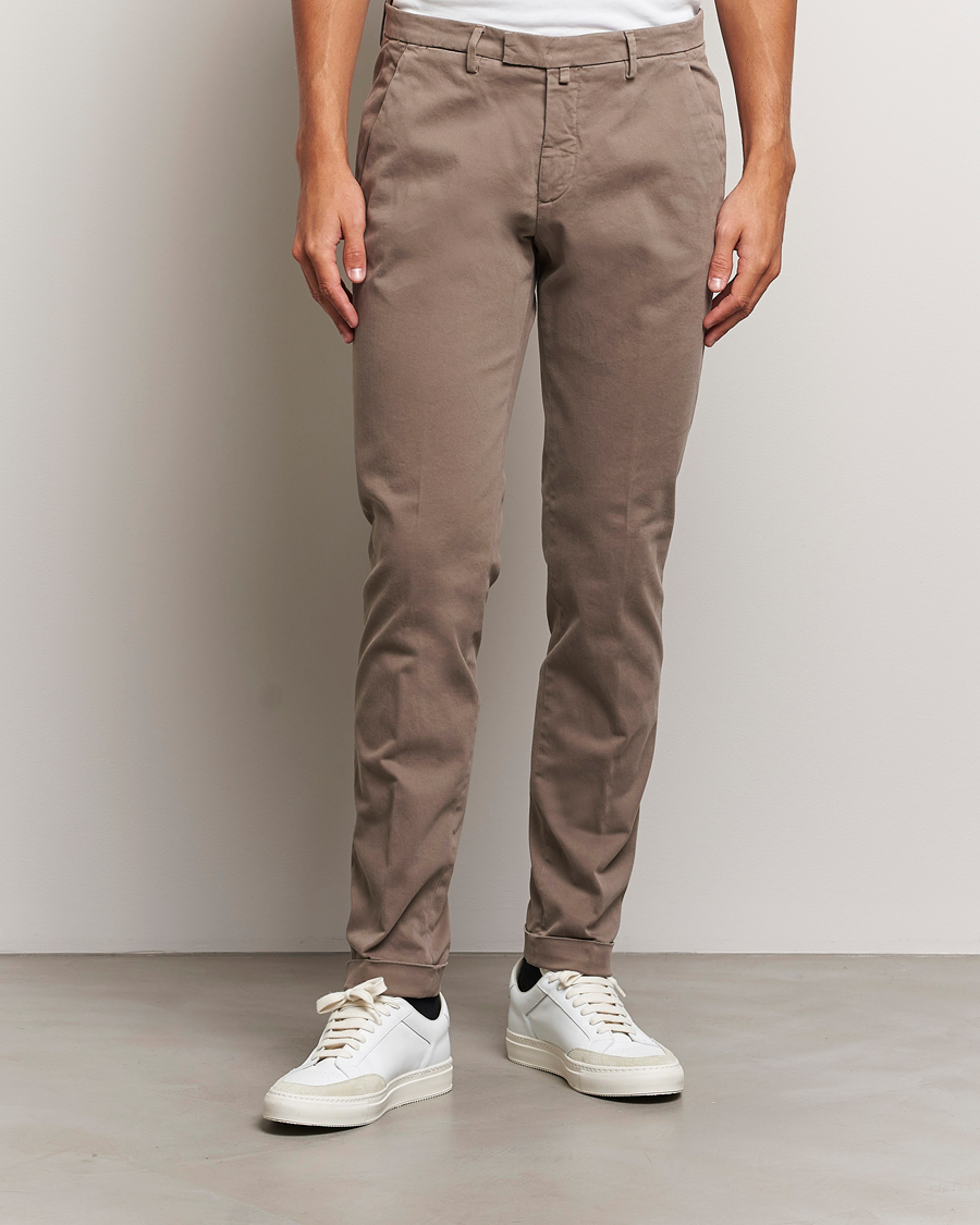 Homme | Pantalons | Briglia 1949 | Slim Fit Cotton Stretch Chino Taupe