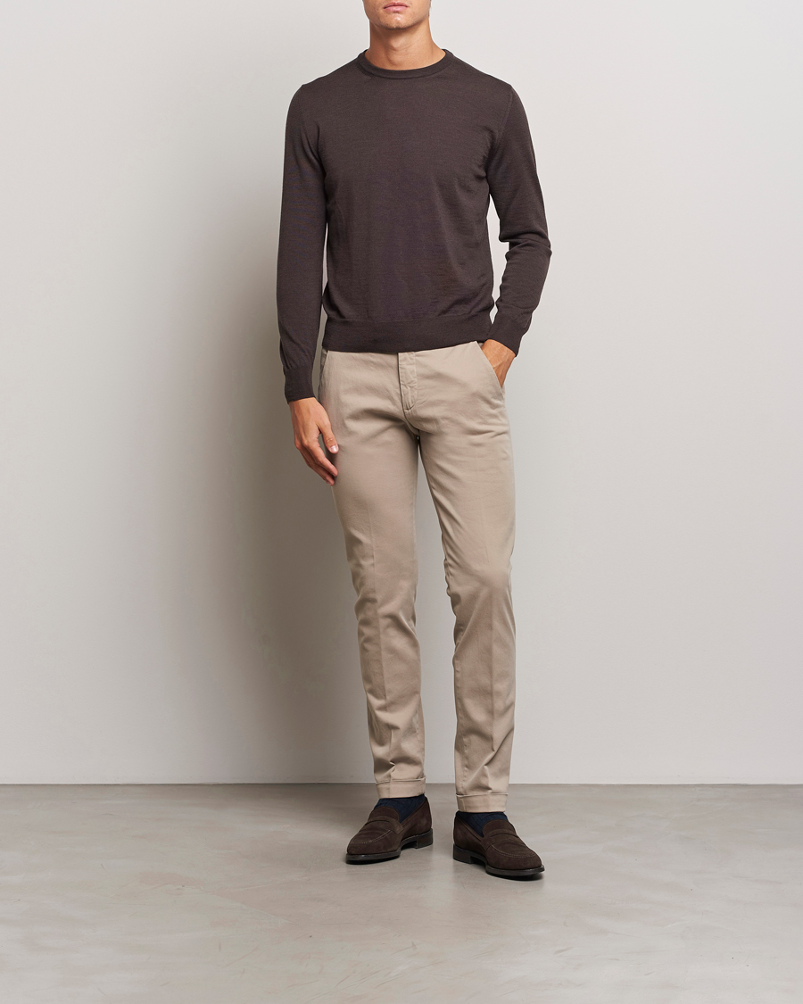 Homme | Pantalons | Briglia 1949 | Slim Fit Cotton Stretch Chino Beige