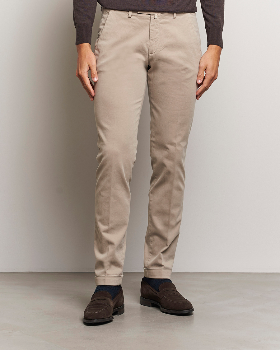 Homme | Pantalons | Briglia 1949 | Slim Fit Cotton Stretch Chino Beige