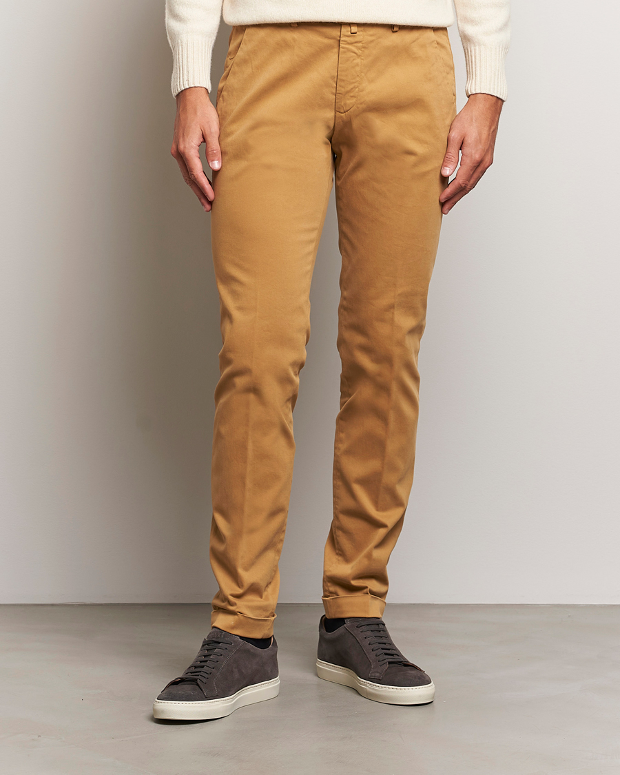 Homme | Pantalons | Briglia 1949 | Slim Fit Cotton Stretch Chino Camel