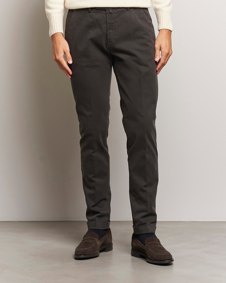Homme | Pantalons | Briglia 1949 | Slim Fit Cotton Stretch Chino Dark Brown