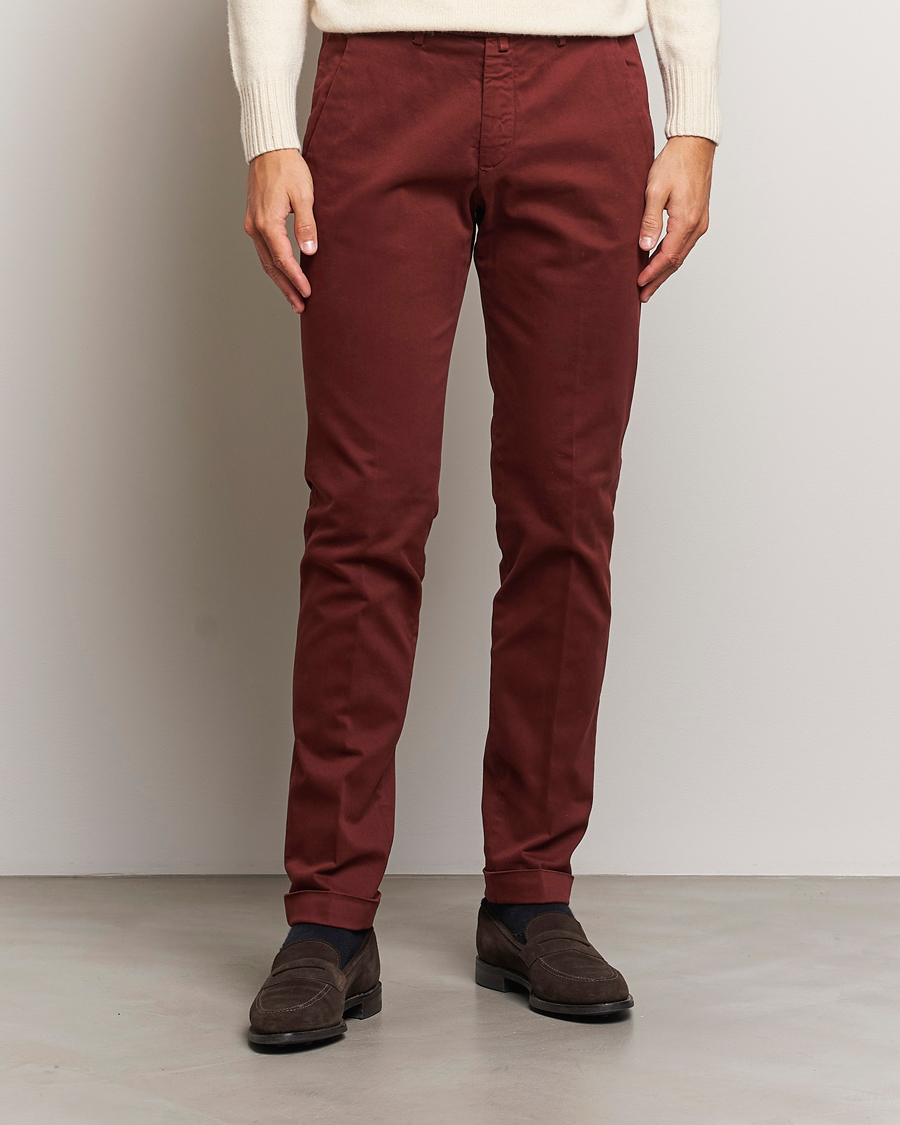 Homme | Pantalons | Briglia 1949 | Slim Fit Cotton Stretch Chino Wine