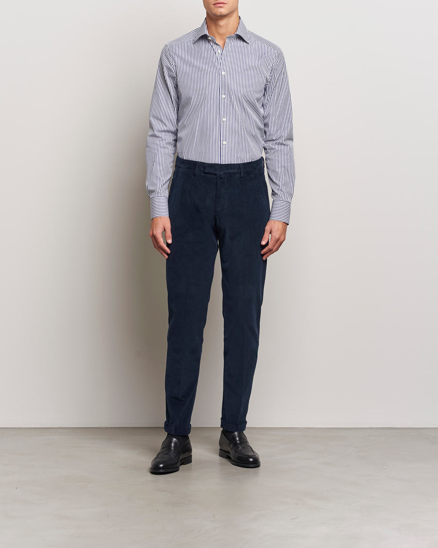 Homme | Pantalons | Briglia 1949 | Slim Fit Corduroy Trousers Navy