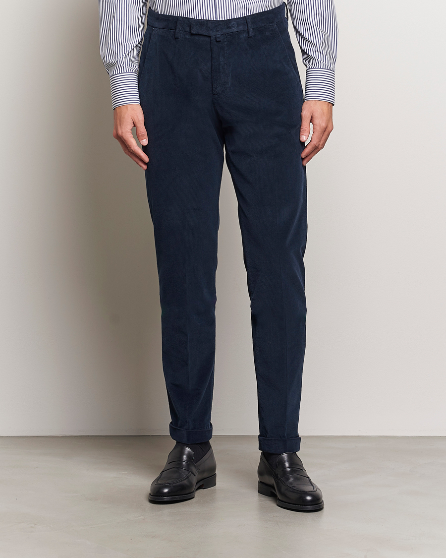 Homme | Pantalons | Briglia 1949 | Slim Fit Corduroy Trousers Navy