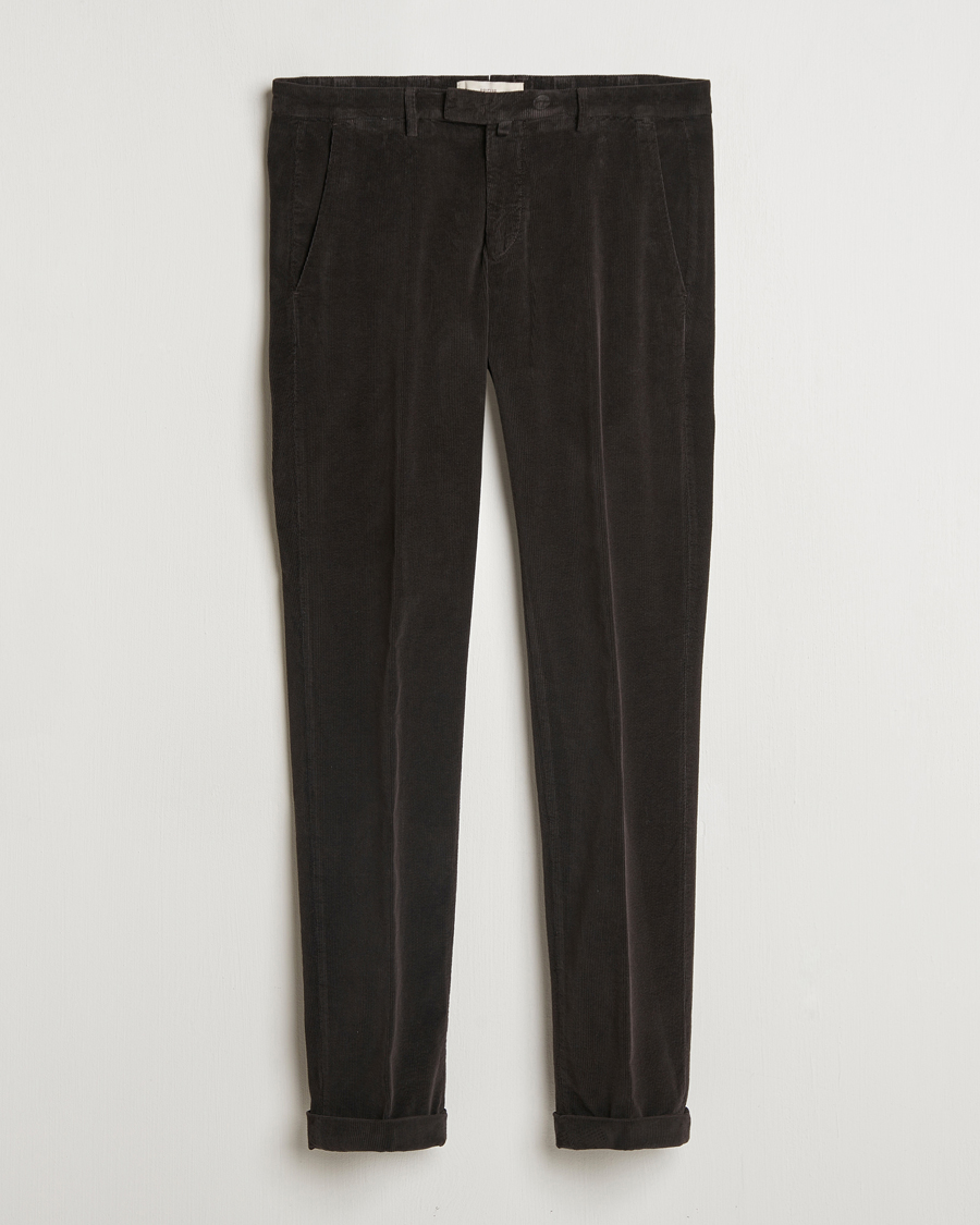 Homme | Pantalons | Briglia 1949 | Slim Fit Corduroy Trousers Dark Brown