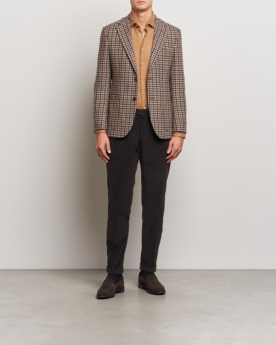 Homme | Pantalons | Briglia 1949 | Slim Fit Corduroy Trousers Dark Brown