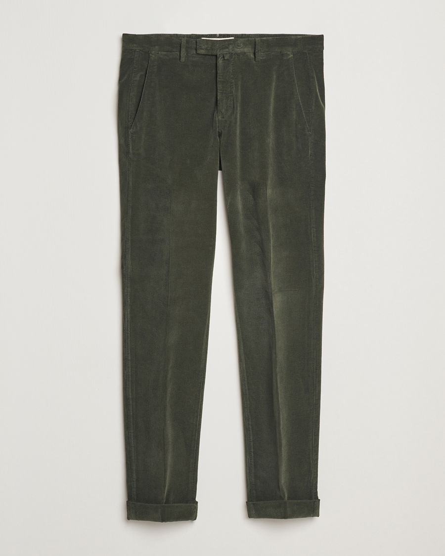 Homme | Pantalons | Briglia 1949 | Slim Fit Corduroy Trousers Dark Green
