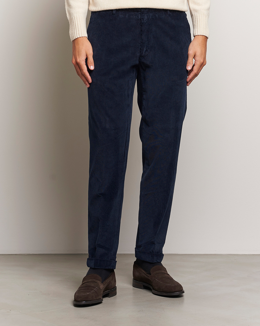 Homme | Pantalons | Briglia 1949 | Easy Fit Corduroy Trousers Navy