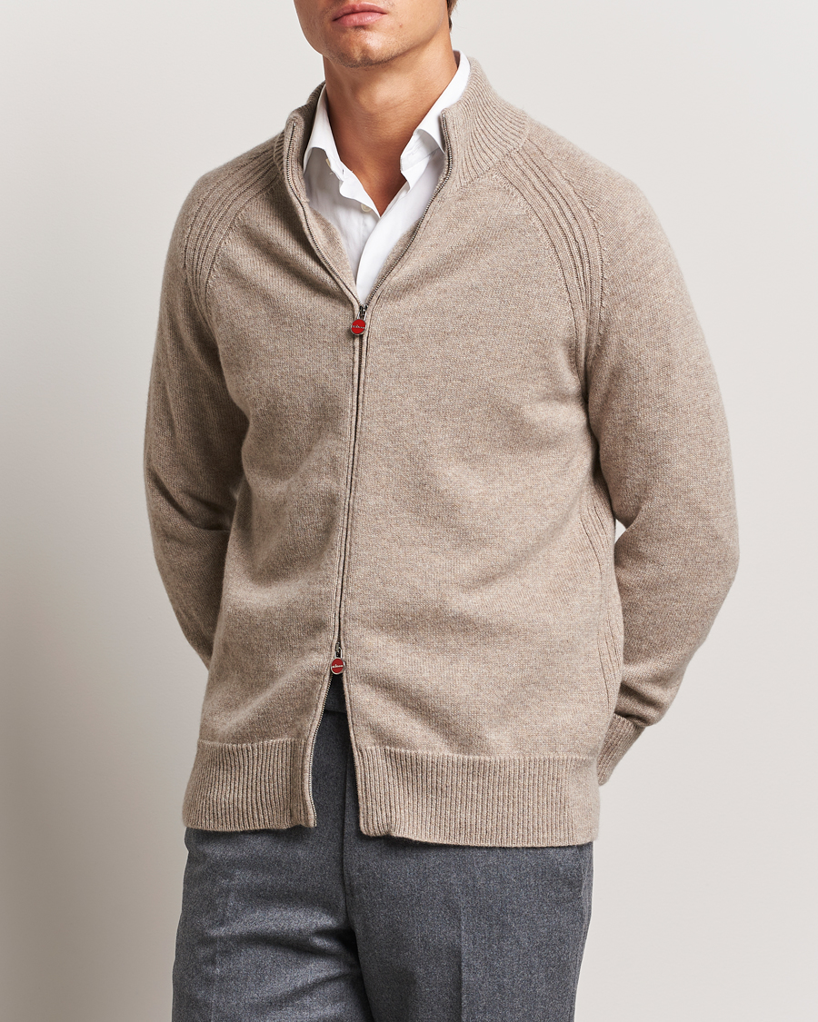 Homme | Pulls Et Tricots | Kiton | Cashmere Raglan Full Zip Beige