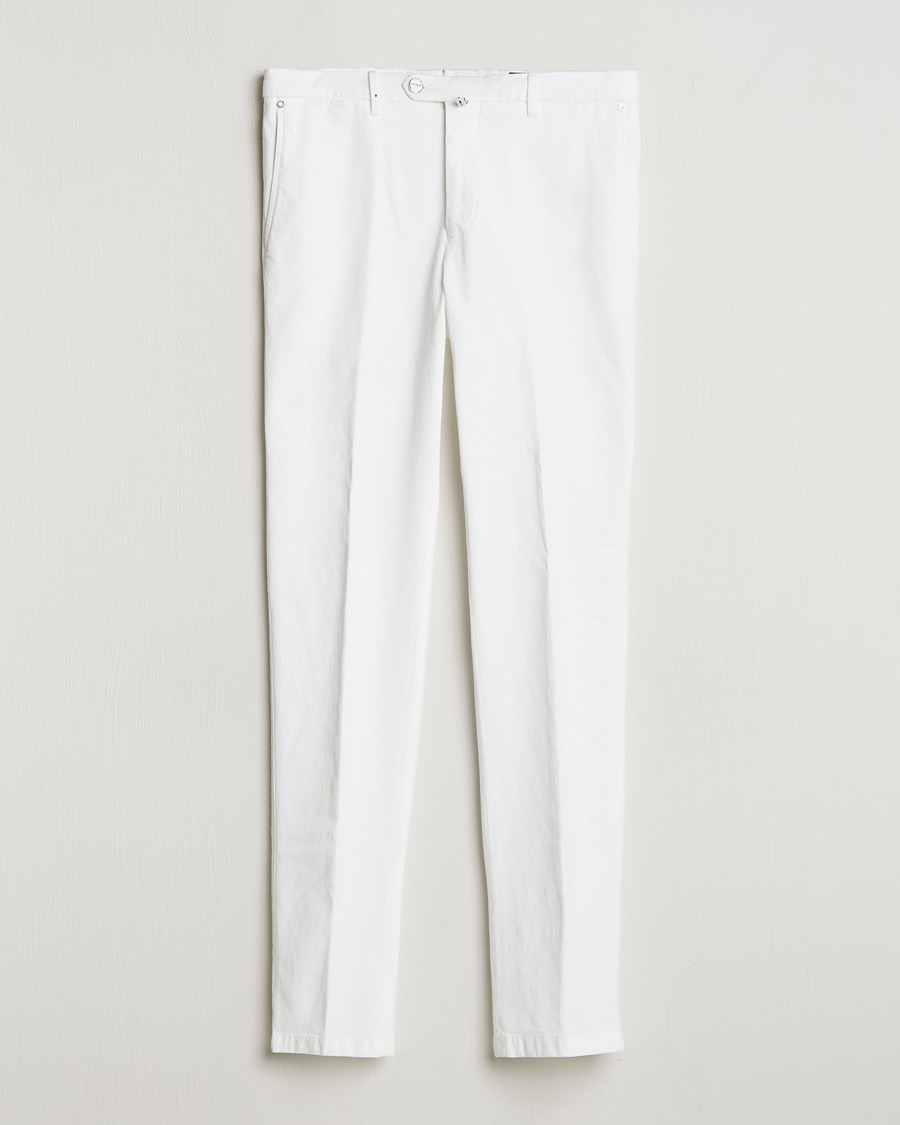 Homme | Pantalons | Kiton | Cotton Stretch Trousers Optic White