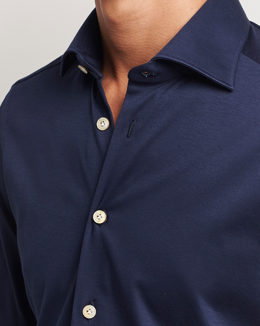 Homme | Chemises | Kiton | Cotton Jersey Shirt Navy