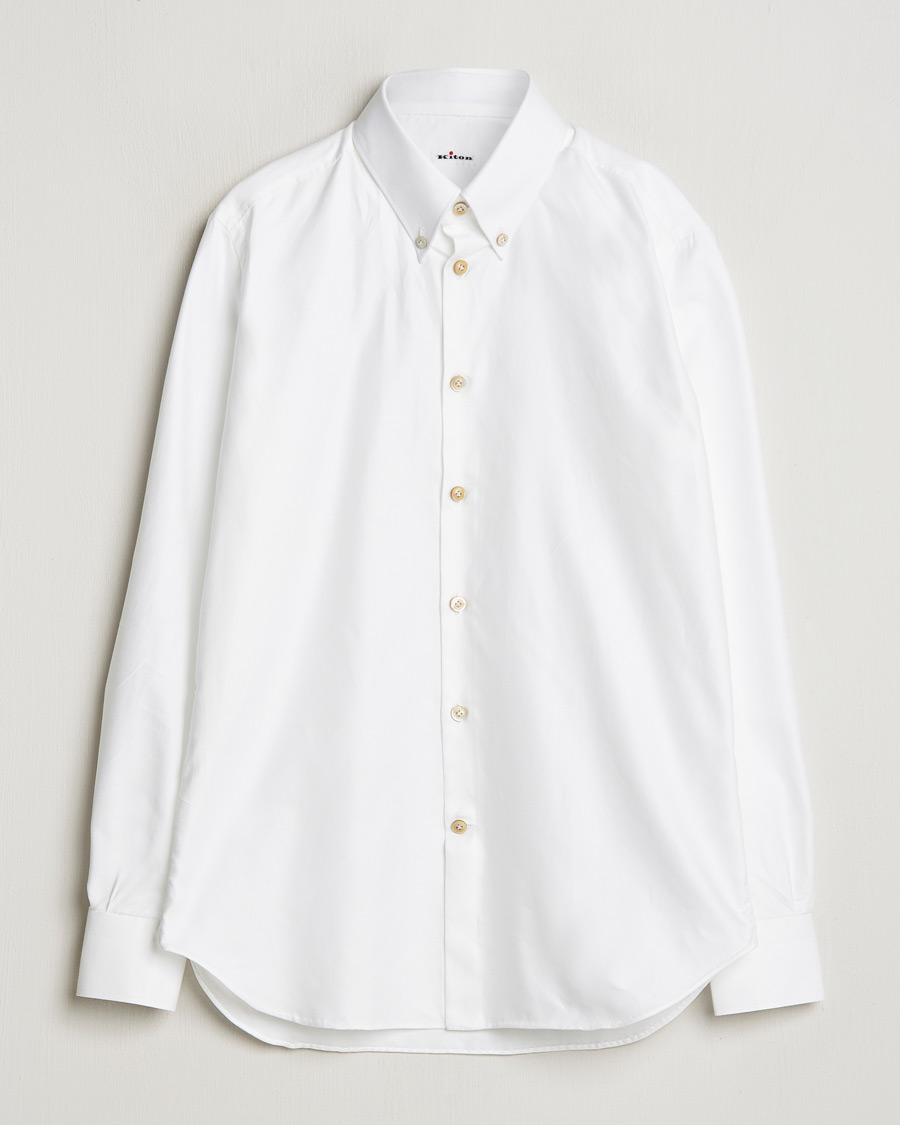Homme | Chemises | Kiton | Slim Fit Button Down Oxford Shirt White