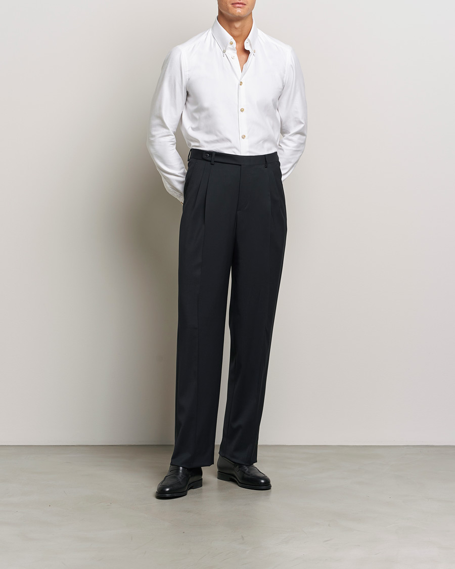 Homme | Chemises | Kiton | Slim Fit Button Down Oxford Shirt White