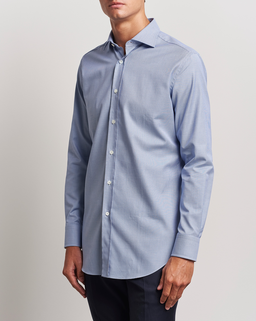 Homme | Chemises | Brioni | Slim Fit Micro Structure Dress Shirt Light Blue