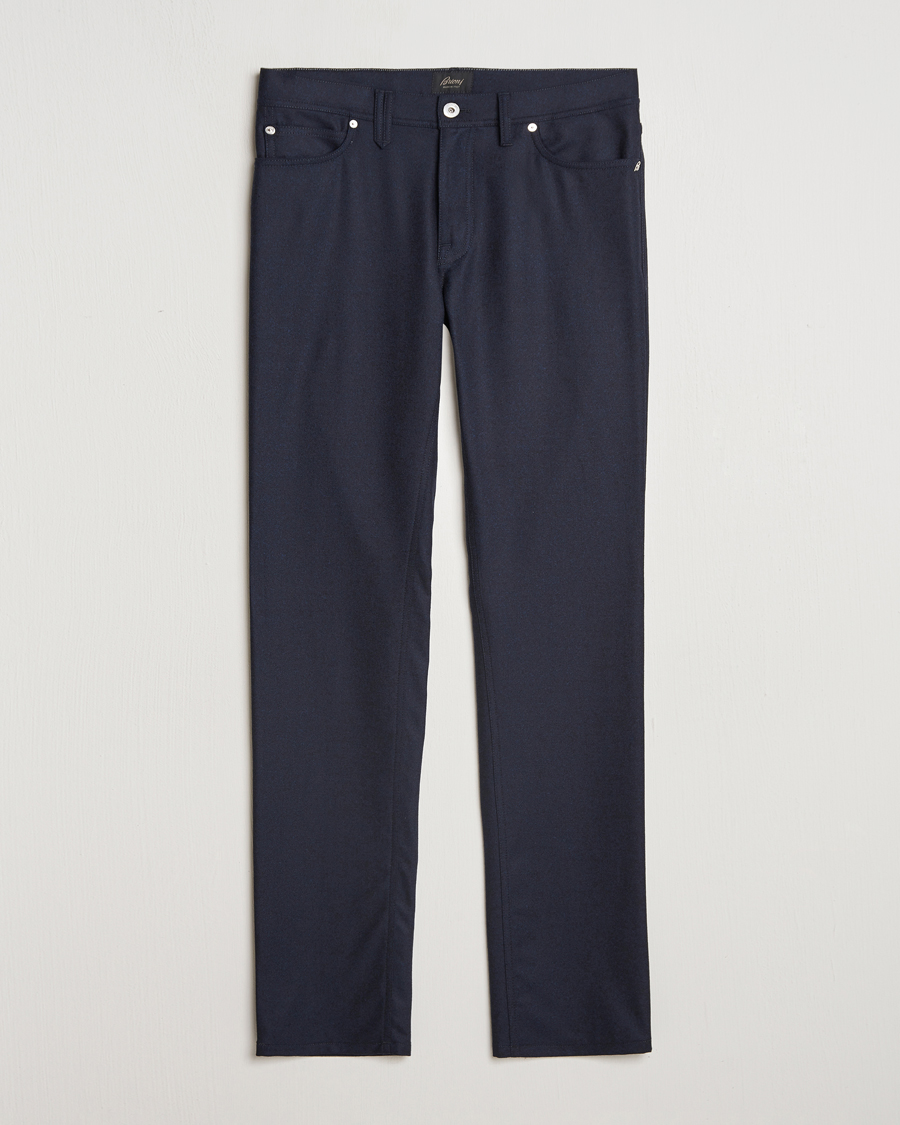 Homme | Pantalons | Brioni | Slim Fit 5-Pocket Flannel Pants Navy