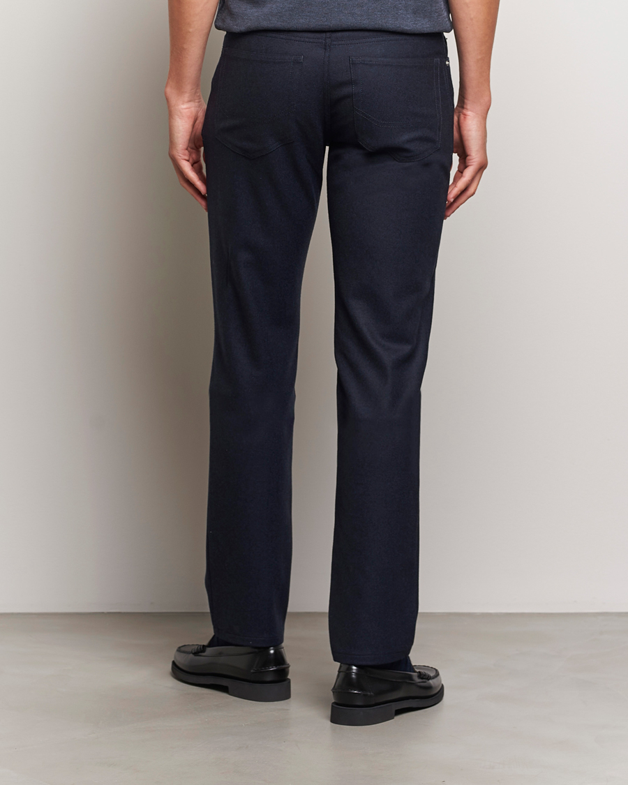 Homme | Pantalons | Brioni | Slim Fit 5-Pocket Flannel Pants Navy