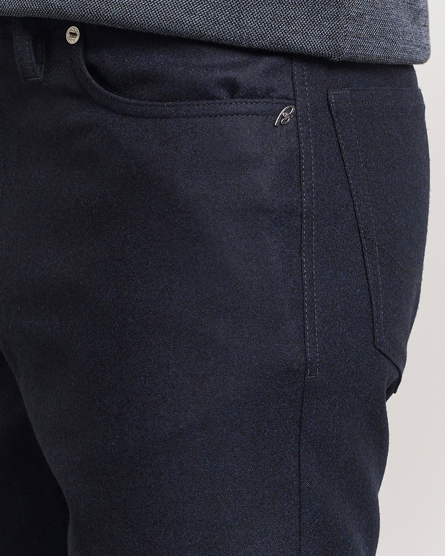 Homme | Pantalons | Brioni | Slim Fit 5-Pocket Flannel Pants Navy