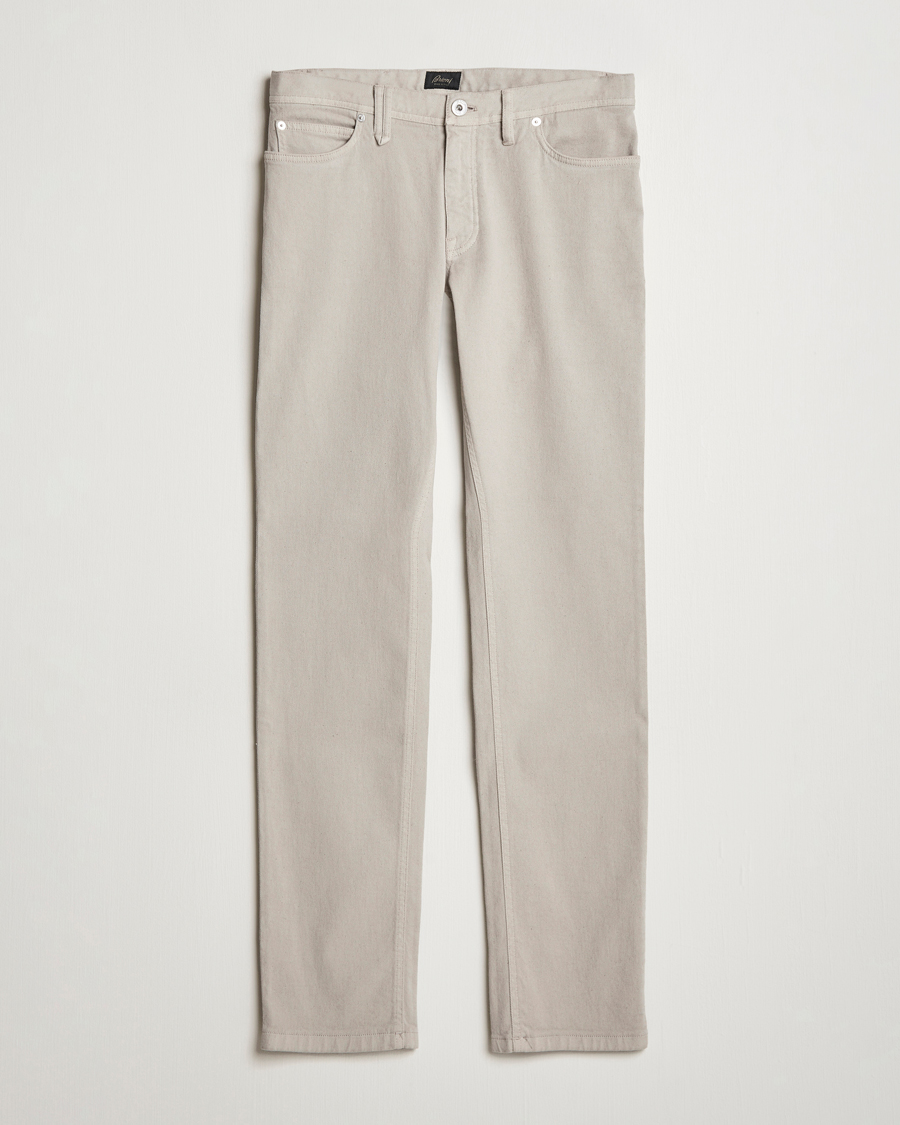 Homme | Pantalons | Brioni | Slim Fit 5-Pocket Cotton Pants Light Beige