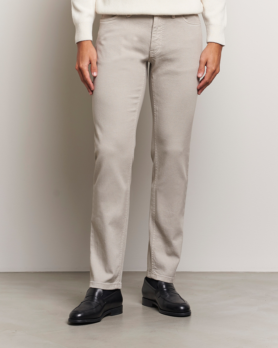 Homme | Pantalons | Brioni | Slim Fit 5-Pocket Cotton Pants Light Beige