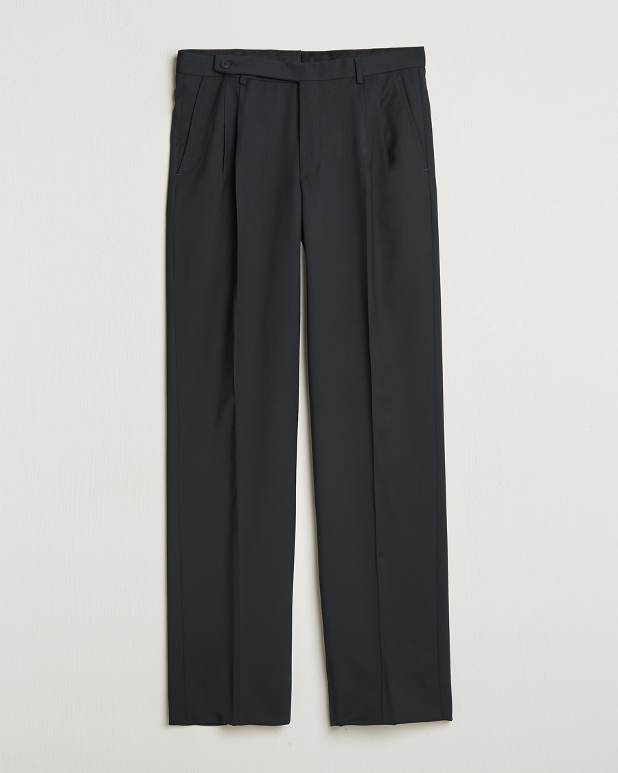 Homme | Pantalons | Brioni | Pleated Wool Trousers Navy