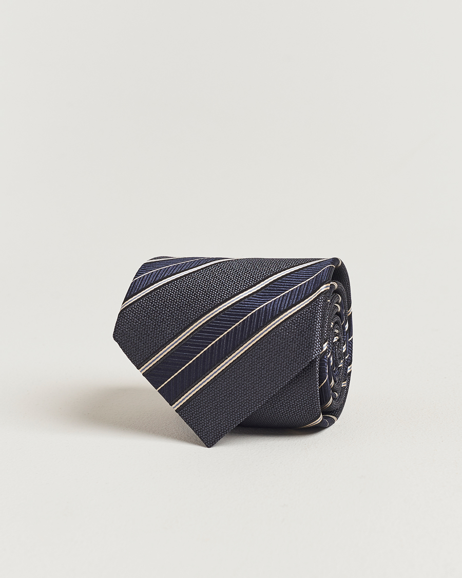 Homme | Brioni Regimental Stripe Silk Tie Navy | Brioni | Regimental Stripe Silk Tie Navy