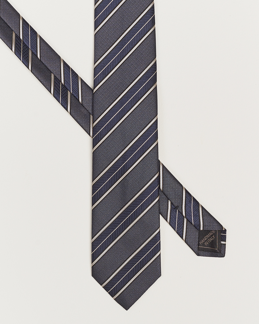 Homme | Brioni Regimental Stripe Silk Tie Navy | Brioni | Regimental Stripe Silk Tie Navy