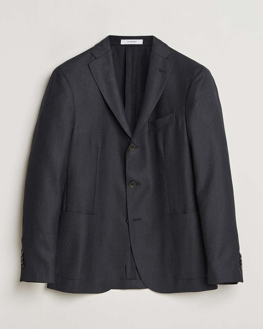 Homme | Blazers | Boglioli | K Jacket Wool Hopsack Blazer Charcoal