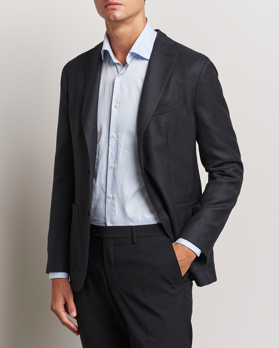 Homme | Blazers | Boglioli | K Jacket Wool Hopsack Blazer Charcoal